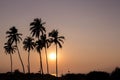 Beautiful blazing sunset landscape at Indian ocean