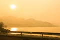 Beautiful blazing sunset landscape Royalty Free Stock Photo