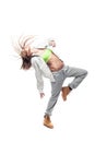 Beautiful blond dancer isolated white background Royalty Free Stock Photo