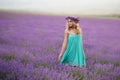 Beautiful girl on the lavender field