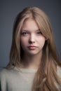 Beautiful blond teen girl portrait