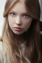 Beautiful blond teen girl portrait