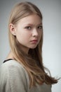 Beautiful blond teen girl portrait