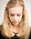 Beautiful Blond Teenage Girl Looking In The Camera Royalty Free Stock Photo