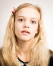 Beautiful Blond Teenage Girl Looking In The Camera Royalty Free Stock Photo