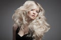 Beautiful Blond Woman. Curly Long Hair Royalty Free Stock Photo