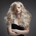 Beautiful Blond Woman. Curly Long Hair Royalty Free Stock Photo