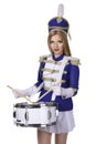 Beautiful blond woman drummer Royalty Free Stock Photo