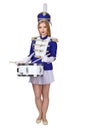 Beautiful blond woman drummer Royalty Free Stock Photo