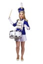 Beautiful blond woman drummer Royalty Free Stock Photo