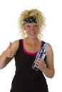 Beautiful blond woman holding bottle of water Royalty Free Stock Photo