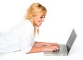 Beautiful Blond Woman With Laptop