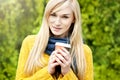 Beautiful blond woman- outdoor spring portrait