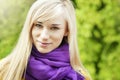 Beautiful blond woman- outdoor spring portrait