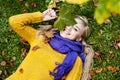 Beautiful blond young woman - autumn portrait Royalty Free Stock Photo