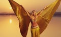 Beautiful blonde belly dancer woman Royalty Free Stock Photo