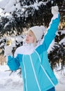 Beautiful blonde girl with a glass of champagne sings and dances Royalty Free Stock Photo