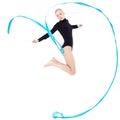 Beautiful blonde gymnast Royalty Free Stock Photo