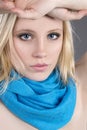 Beautiful blonde hair blue eyes Royalty Free Stock Photo