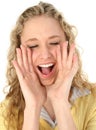 Beautiful Blonde Teen Yelling Royalty Free Stock Photo