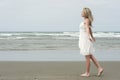 Beautiful blonde teenage girl on beach Royalty Free Stock Photo