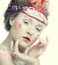 beautiful blonde winter snow queen Royalty Free Stock Photo