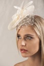 Beautiful blonde woman with head dress