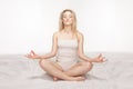 Beautiful blonde woman meditating Royalty Free Stock Photo