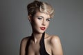 Beautiful Blonde Woman. Retro Fashion Image. Royalty Free Stock Photo