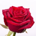 Beautiful blood red rose with water drops Royalty Free Stock Photo