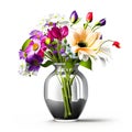 Beautiful bloom flower in vase on white background wallpaper illustration Royalty Free Stock Photo