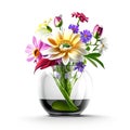 Beautiful bloom flower in vase on white background wallpaper illustration Royalty Free Stock Photo