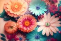Beautiful blooming colorful flowers artistic background