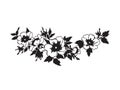Beautiful blossoming wild rose branch with white flowers