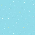 Beautiful blue background with stars and snow. Royalty Free Stock Photo