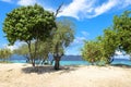 Beautiful Blue Beach Panoramic from Gili Trawangan Royalty Free Stock Photo