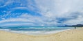 Beautiful blue beach panoramic sea view Royalty Free Stock Photo