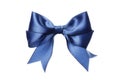 Beautiful blue bow isolated on white background. Royalty Free Stock Photo