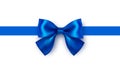 Beautiful blue bow isolated on white background Royalty Free Stock Photo