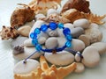 Beautiful blue bracelet on stones