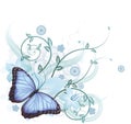 Beautiful blue butterfly background Royalty Free Stock Photo