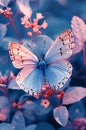 Beautiful blue butterfly on a light background Royalty Free Stock Photo
