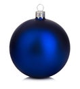 Beautiful blue Christmas ball on a white background. Royalty Free Stock Photo