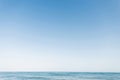 Beautiful blue clear sky and the sea. Calm water. Summer photo. Ocean horizon. Royalty Free Stock Photo