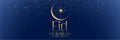 Beautiful blue eid mubarak banner design Royalty Free Stock Photo