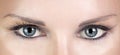 Beautiful blue eyes woman with long eyelashes