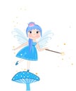 Beautiful blue fairy girl vector