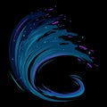 Beautiful blue galaxy waves vector illustration