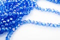 Beautiful Glass Sparkle Crystal Isoalted Beads on white background. Use for diy beaded jewelry Royalty Free Stock Photo