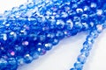 Beautiful Glass Sparkle Crystal Isoalted Beads on white background. Use for diy beaded jewelry Royalty Free Stock Photo